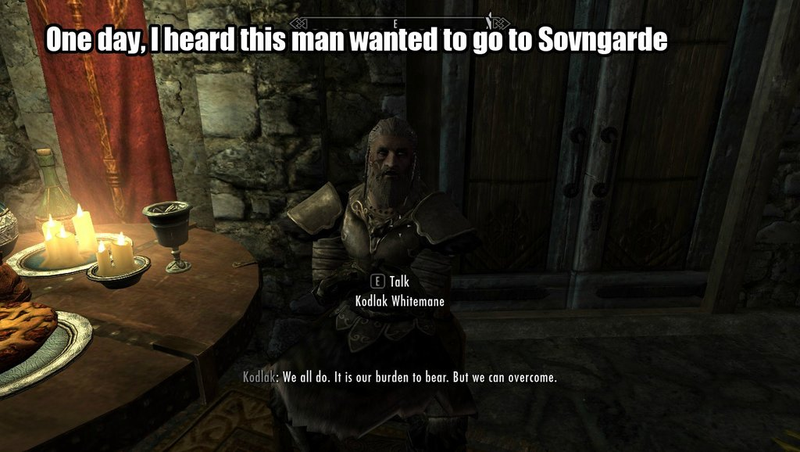 Illustration for article titled Okay, Maybe The High King of Skyrim Can Be A Nice Guy. Sorta.